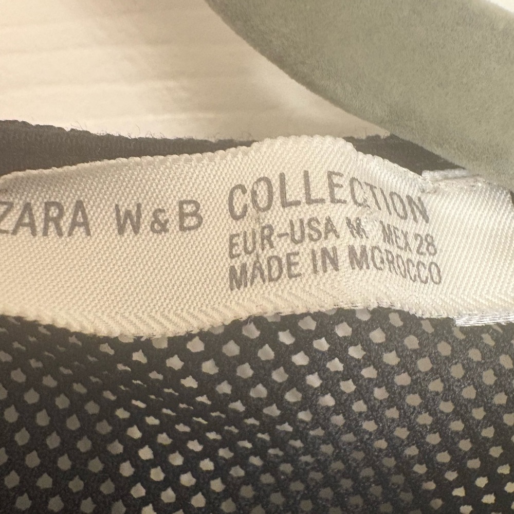 Zara W&B Collection Black Structured Peplum Blouse Dressy Office Style Medium - Picture 3 of 5
